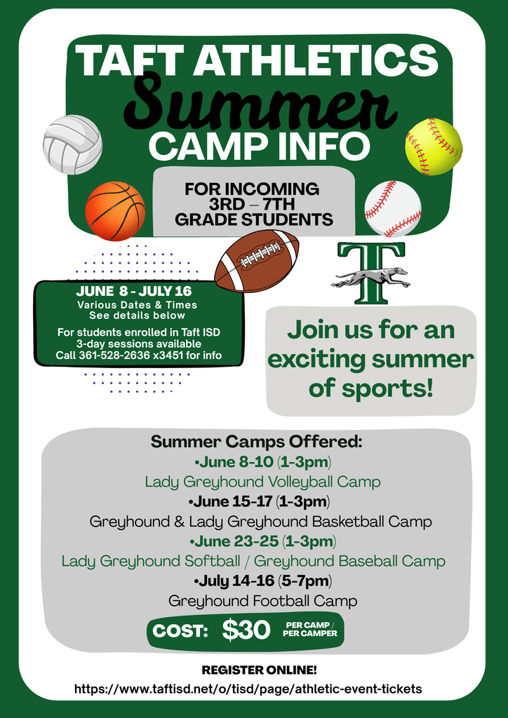 Summer Camp Flyer with information about camp dates and times.
