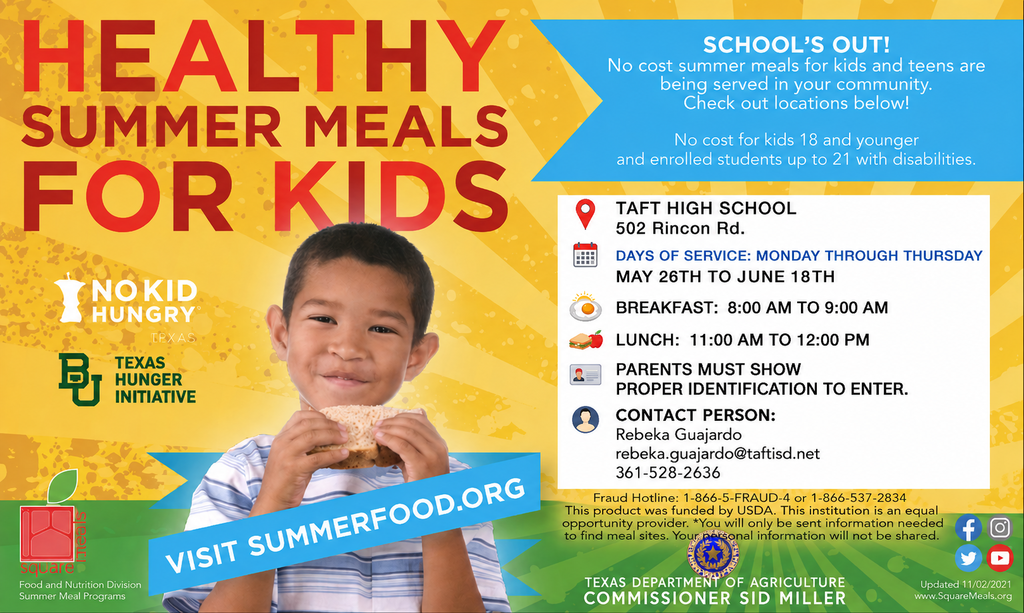 Taft ISD Summer Feeding Program Eng