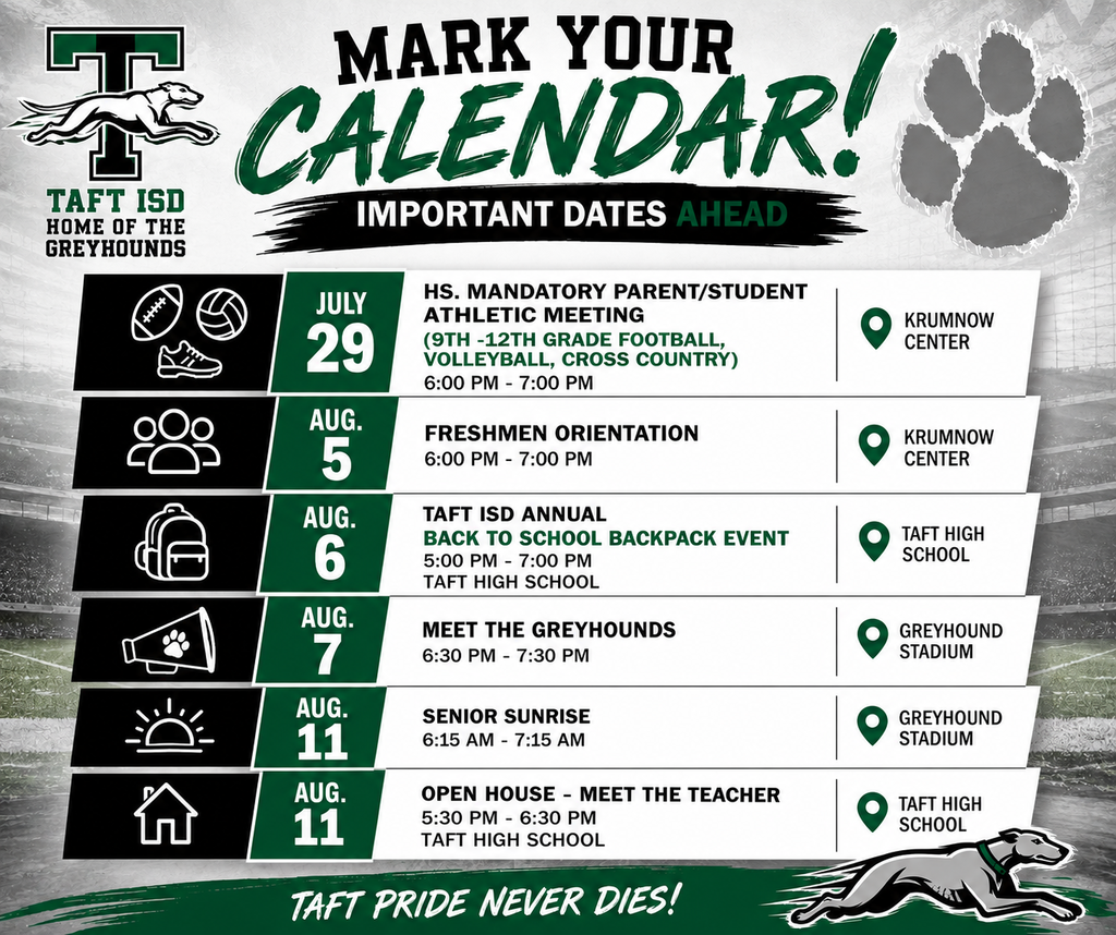 Mark Your Calendar THS Important Dates for 2026 School Year