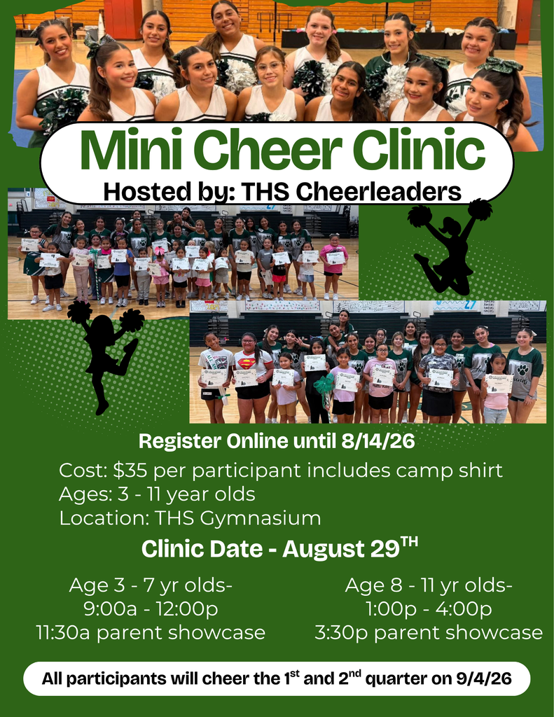 Mini Cheer Clinic Flyer with information