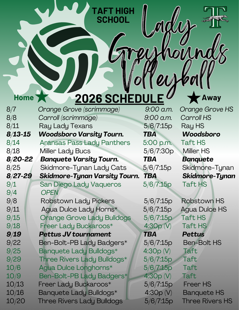 HS volleyball schedule graphic
