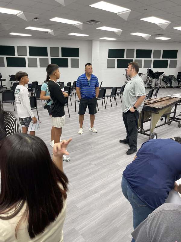 Palmore speaks to parents in new band hall