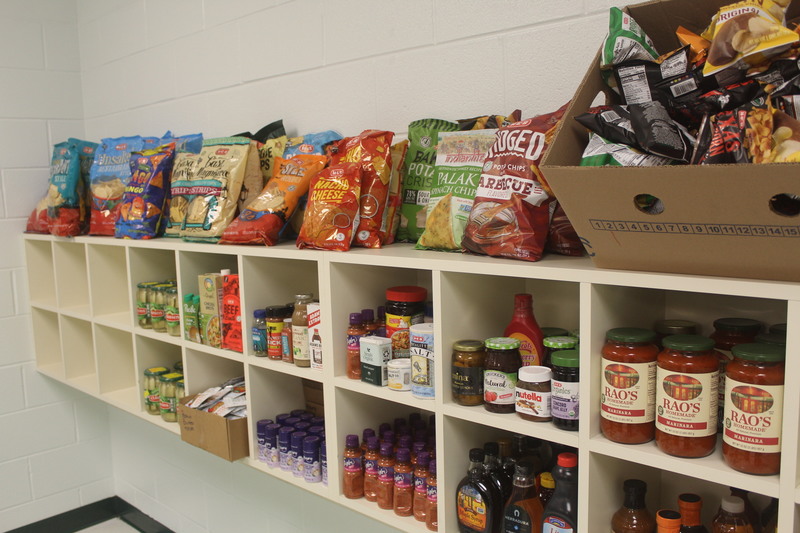 Food stocked on shelves