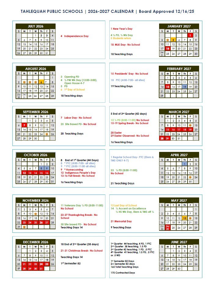 26-27 calendar