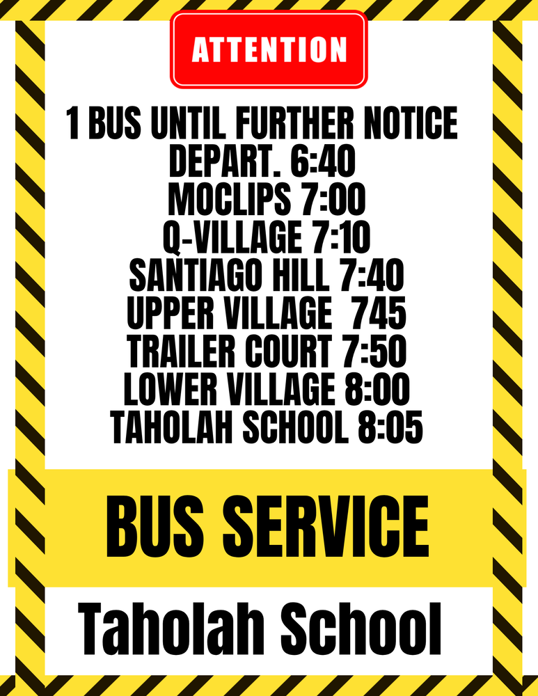 Morning Bus Schedule