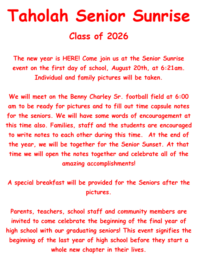 invitation to senior sunrise