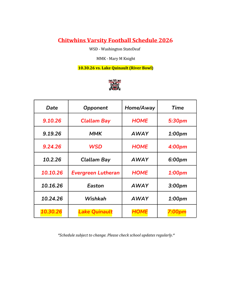 Varsity Football 2026-27