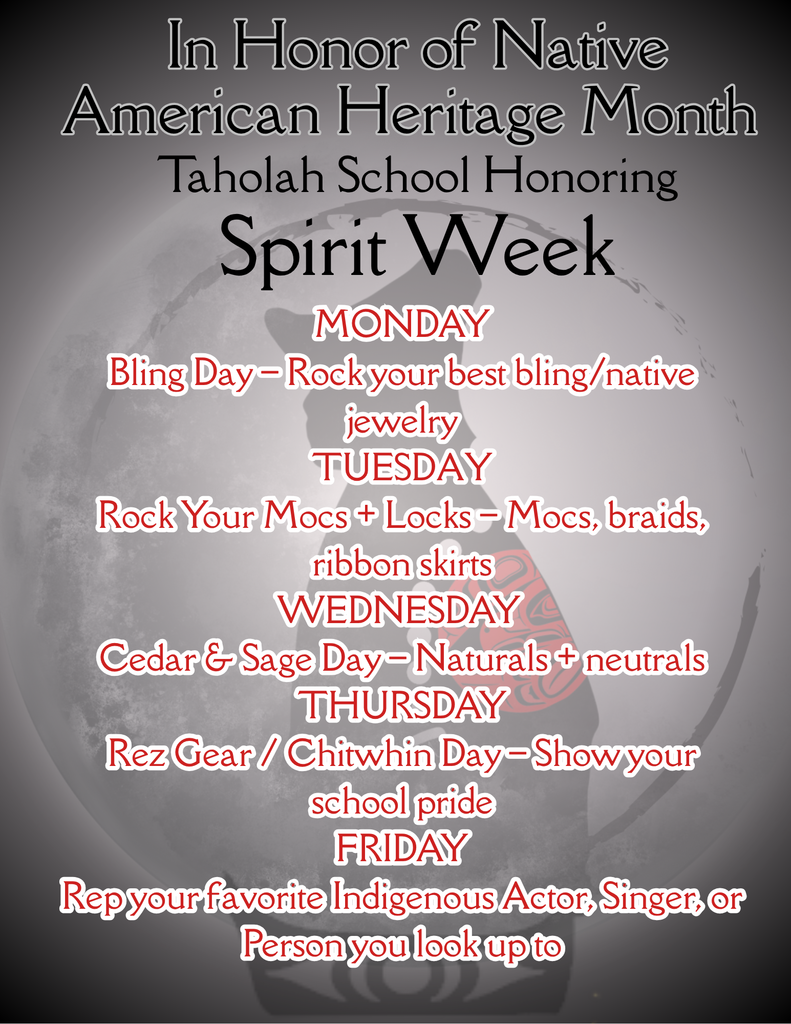 Spirit Week 11/17 through 11/21