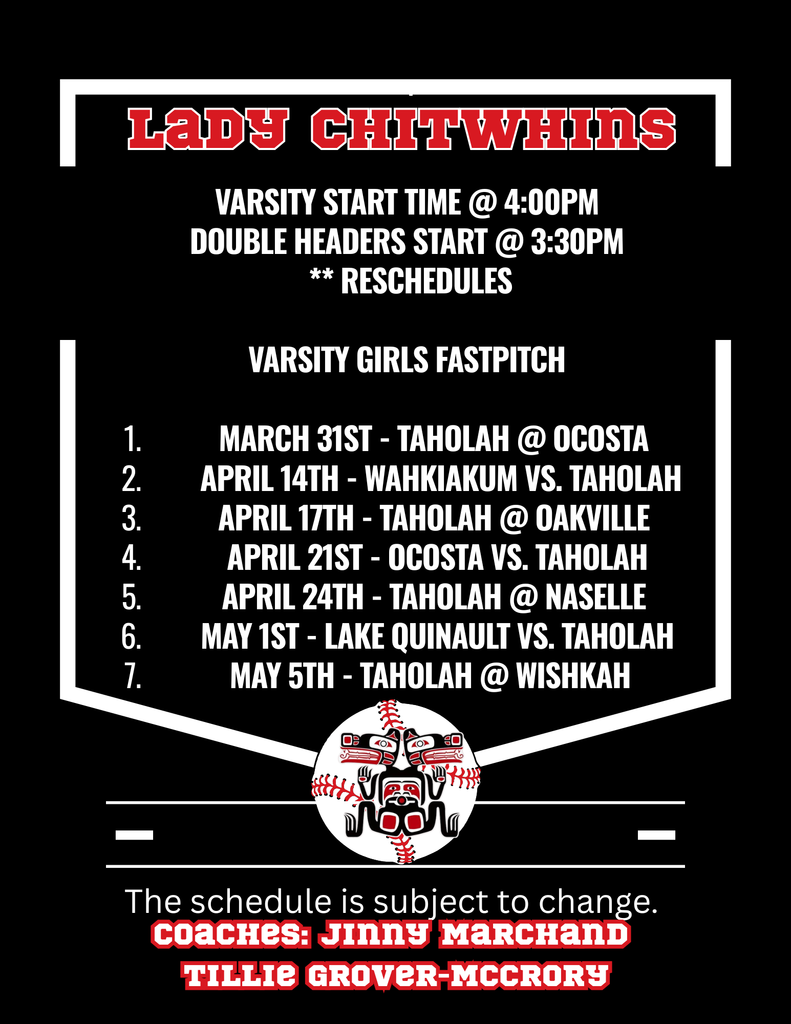 2026 Lady Chitwhins Fast Pitch Schedule
