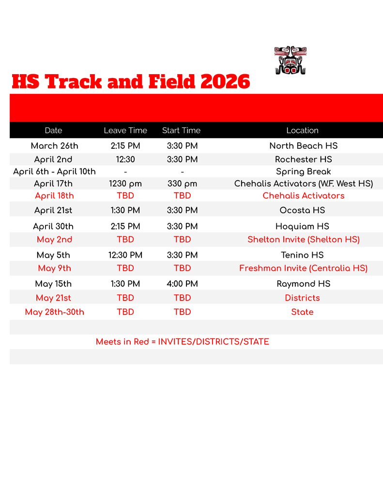2026 Track and Field Schedule