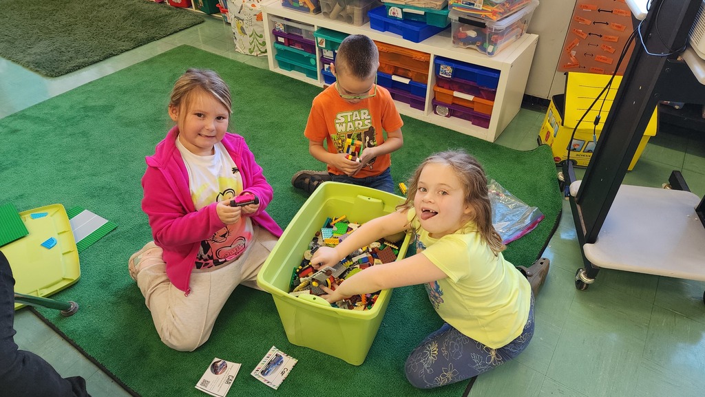 children playing with Legos