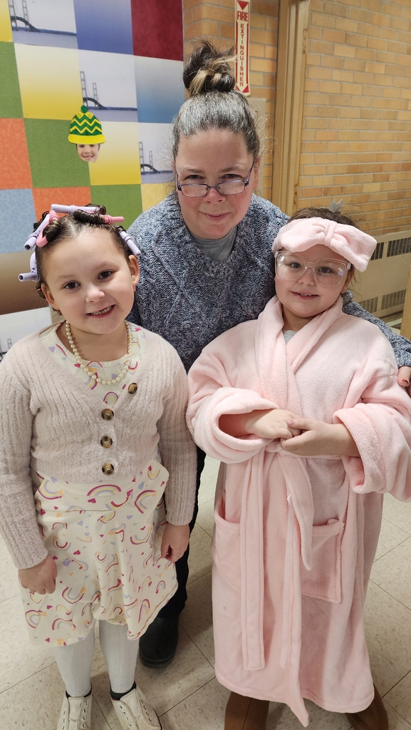 Teacher and students dressed up for 100s day