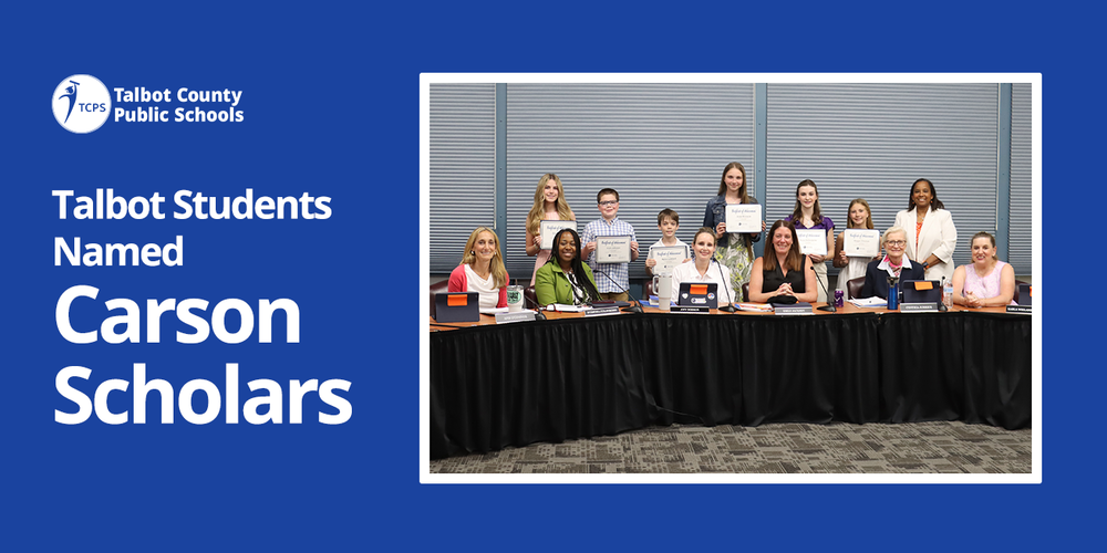 Carson Scholars pictured with the Board of Education