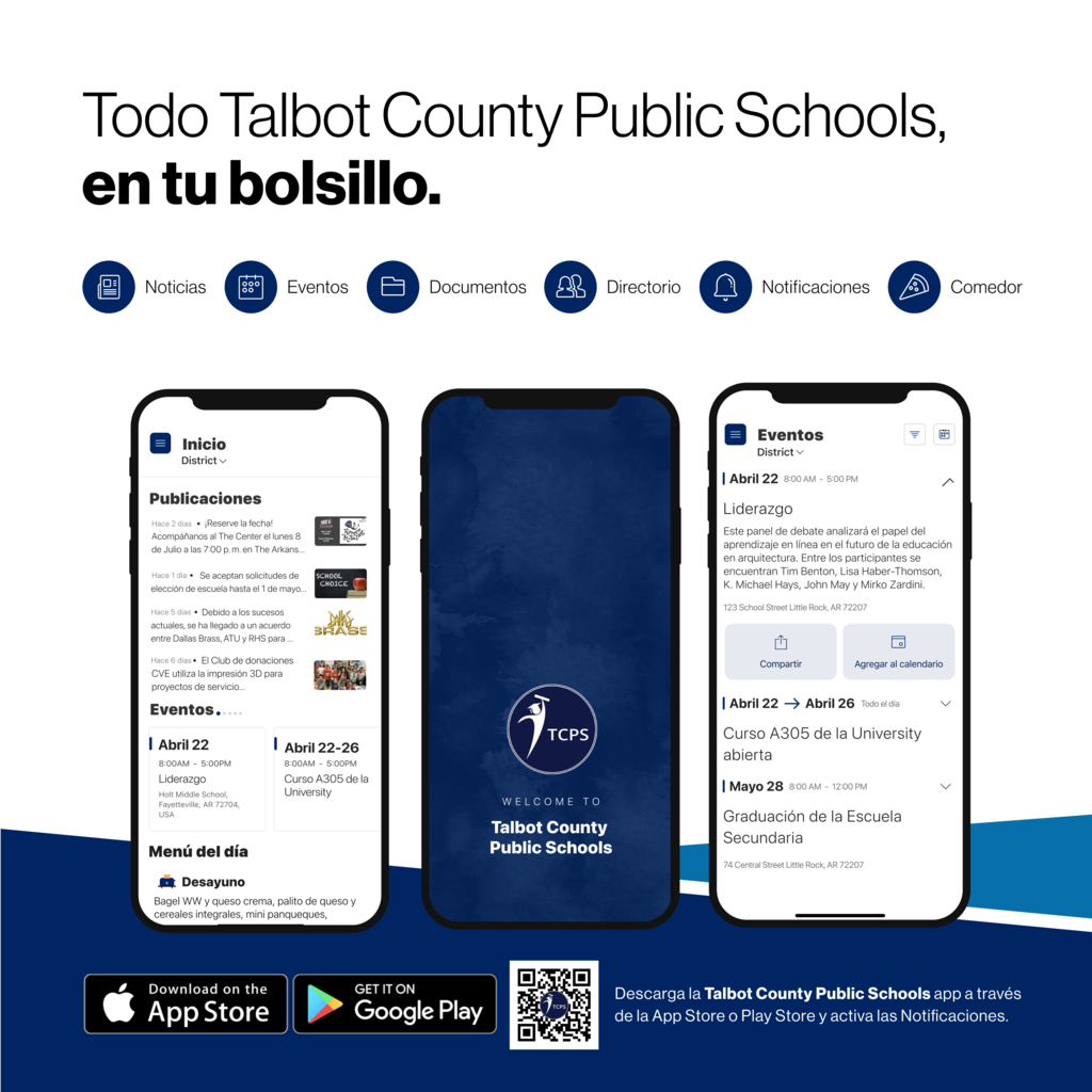 TCPS app promotion - It's Talbot County Public School, in your pocket.