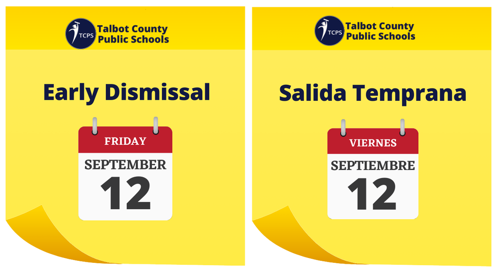 Early dismissal, Friday, September 12