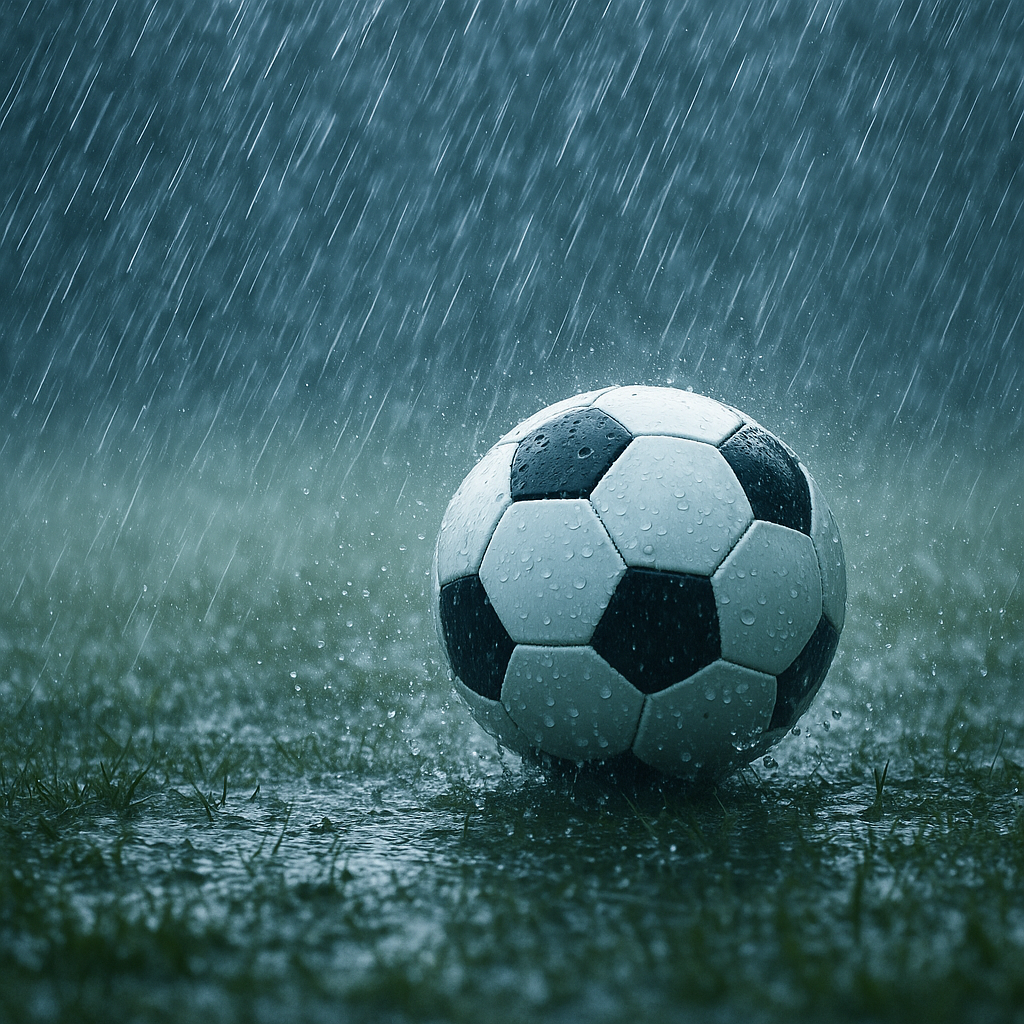 soccer in the rain