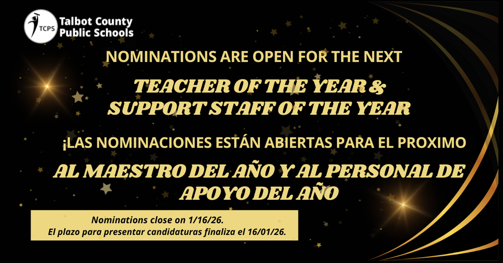 Teacher of the Year/Support Staff of the Year nomination graphic