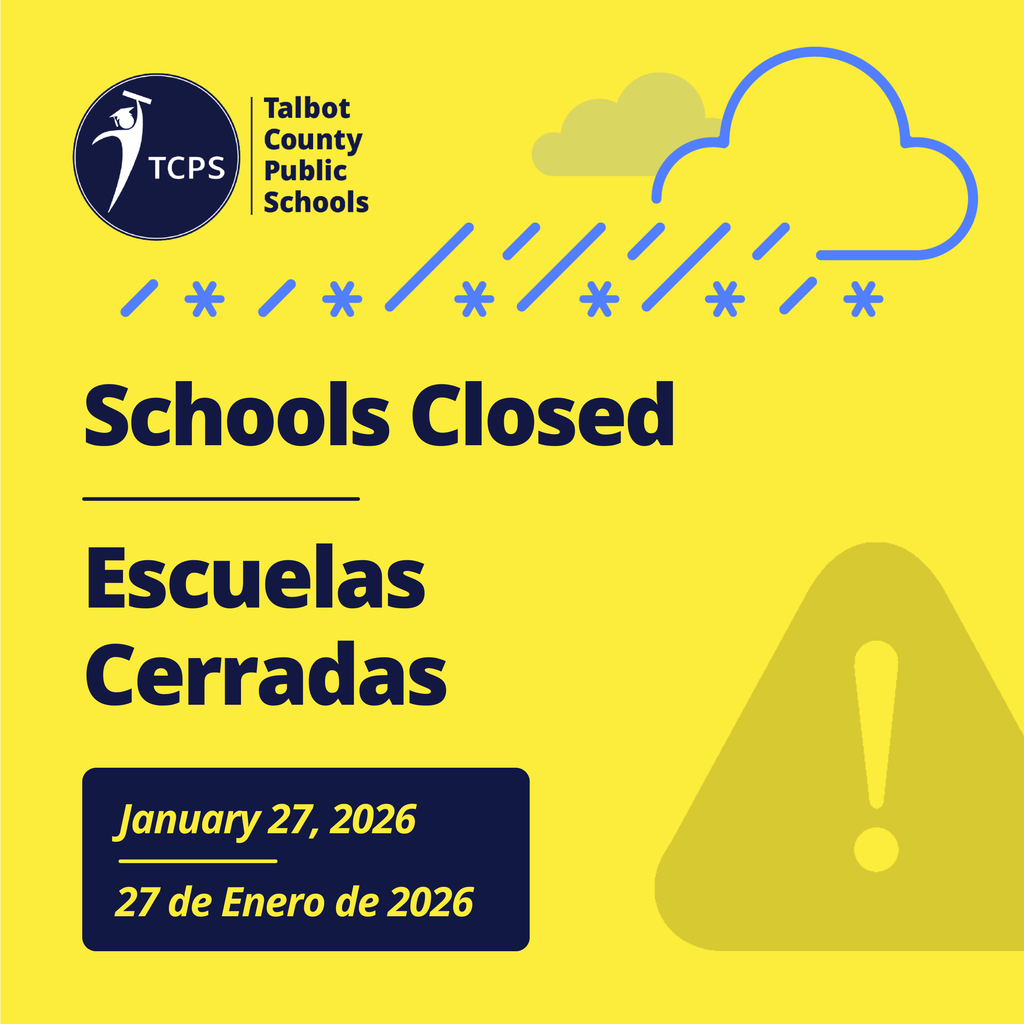 TCPS branded graphic with freezing rain iconography and an exclamation point saying SCHOOLS CLOSED January 27, 2026