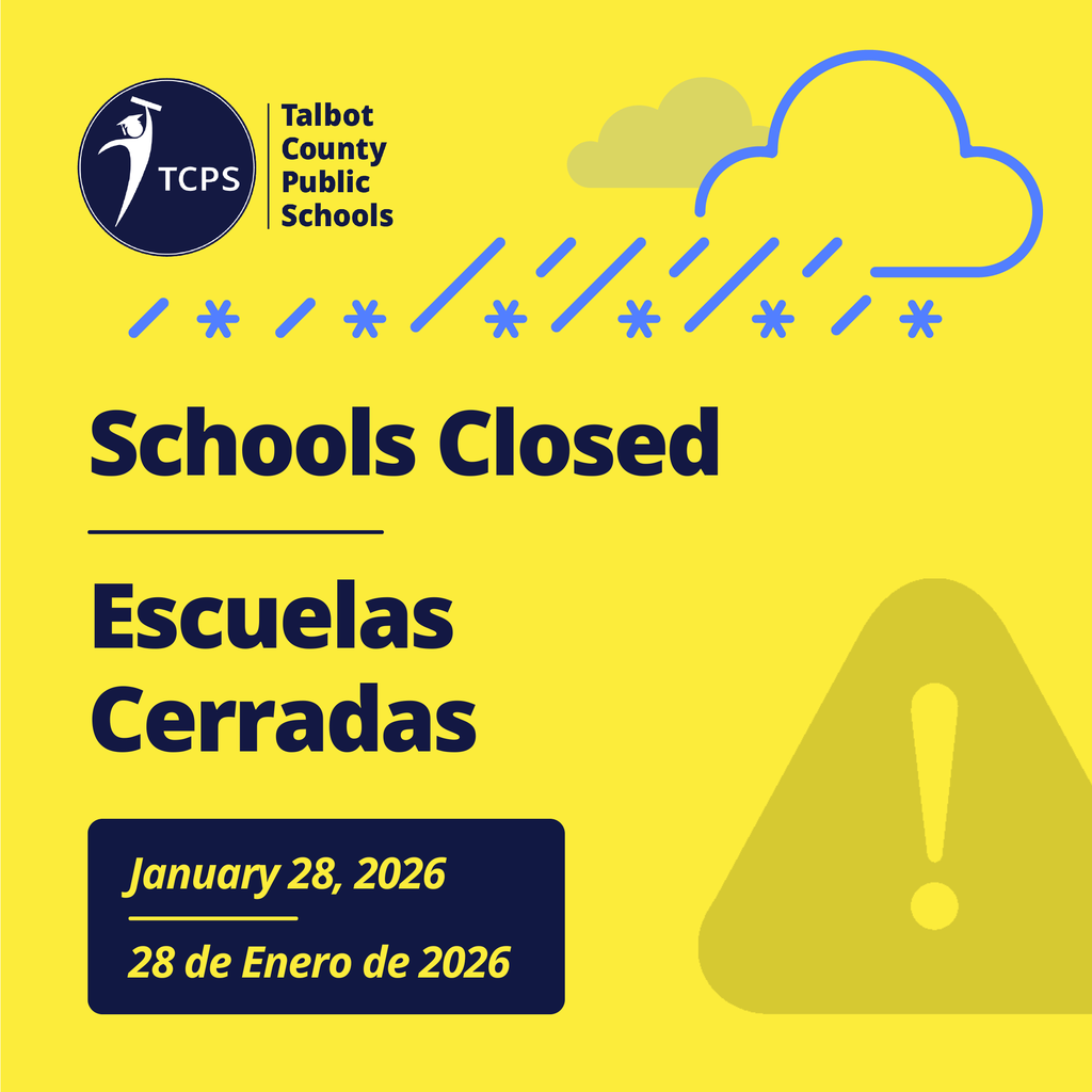 TCPS branded graphic with freezing rain iconography and and exclamation point saying Schools Closed January 28, 2026