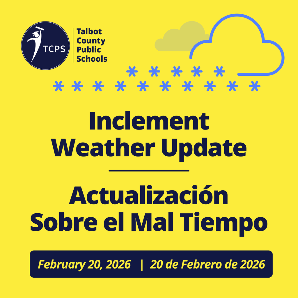 Yello and Navy Blue graphic - Inclement Weather Update, February 20, 2026