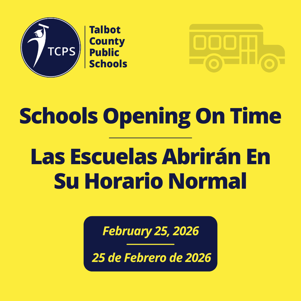 Yello and Navy Blue graphic - Schools Opening On Time February 25, 2026