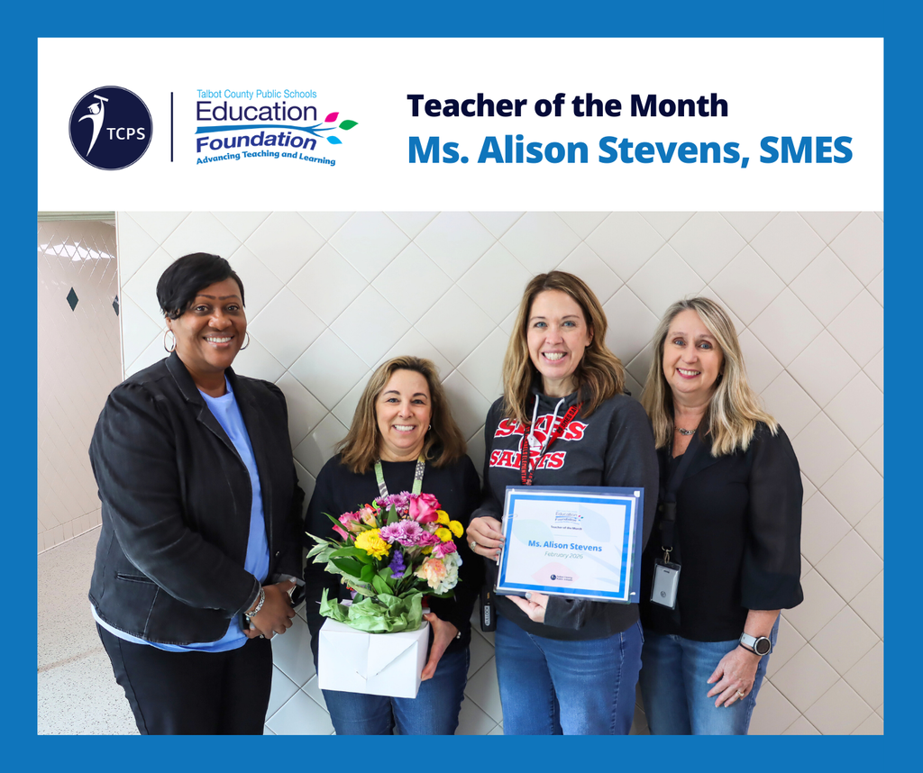Alison Stevens being honored as the Education Foundation Teacher of the Month pictured with principal Indra Bullock, Dr. Helga Einhorn and Dr. Zulieka Horsey