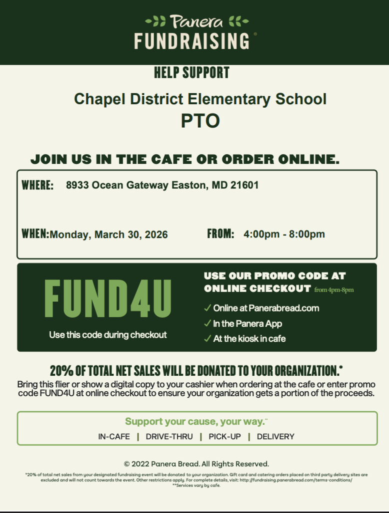 Panera Bread Spirit Night 3/30