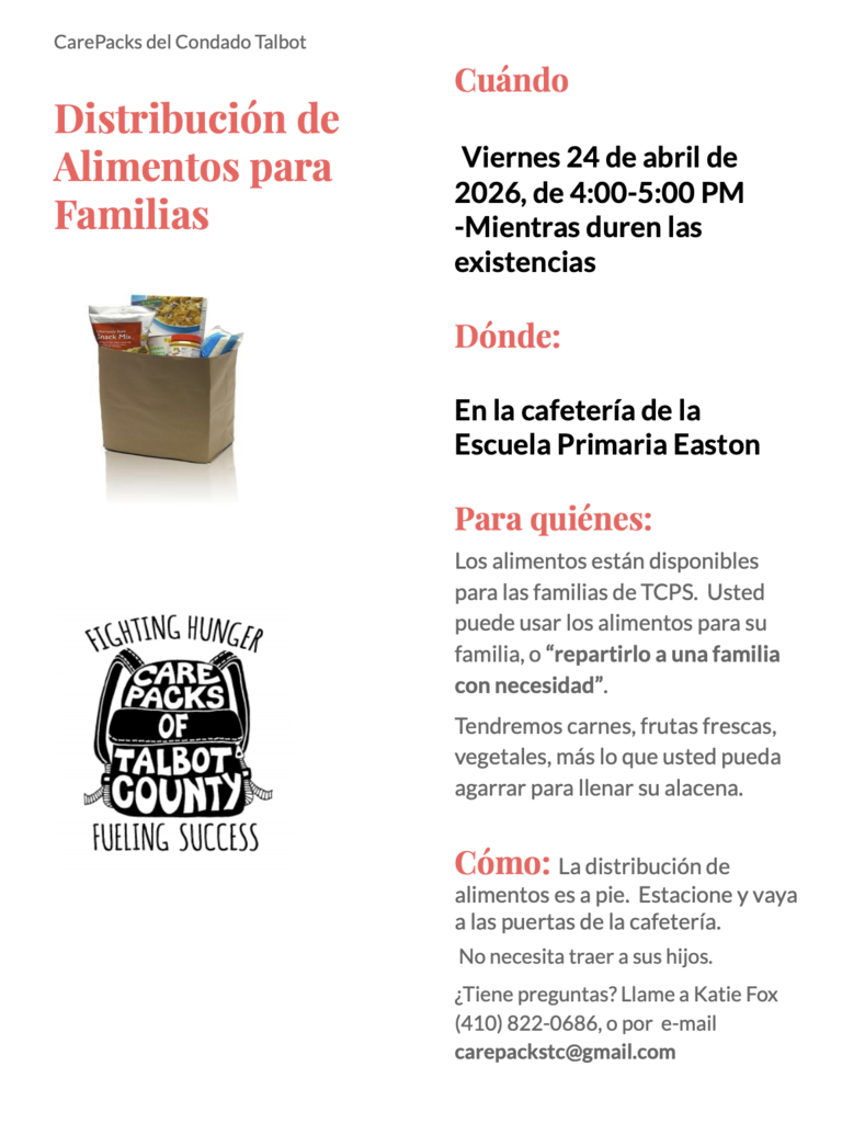 CarePacks food distribution flyer advertisement