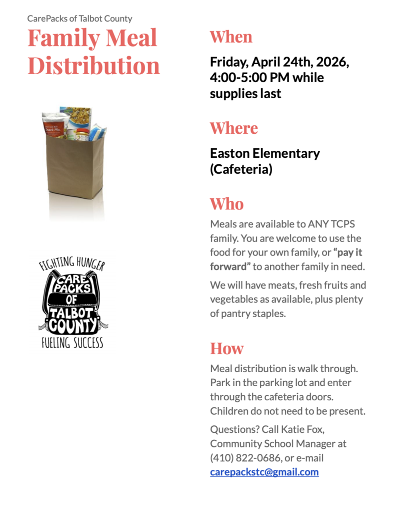 CarePacks food distribution flyer advertisement