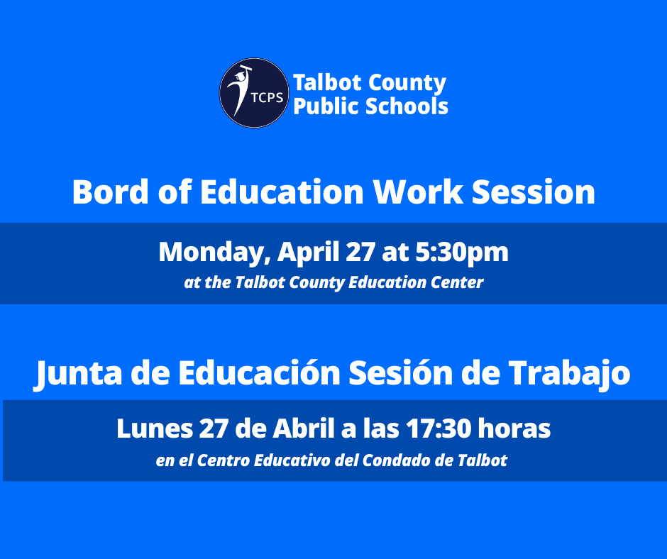 Board of Education Work session - Monday April 27 at 5:30 pm