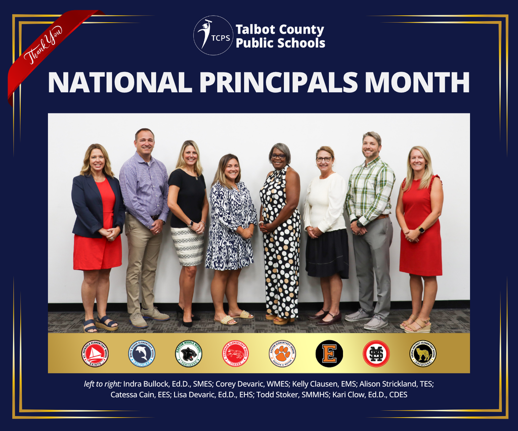 a group shot of our principals with the heading "National Principals Month"