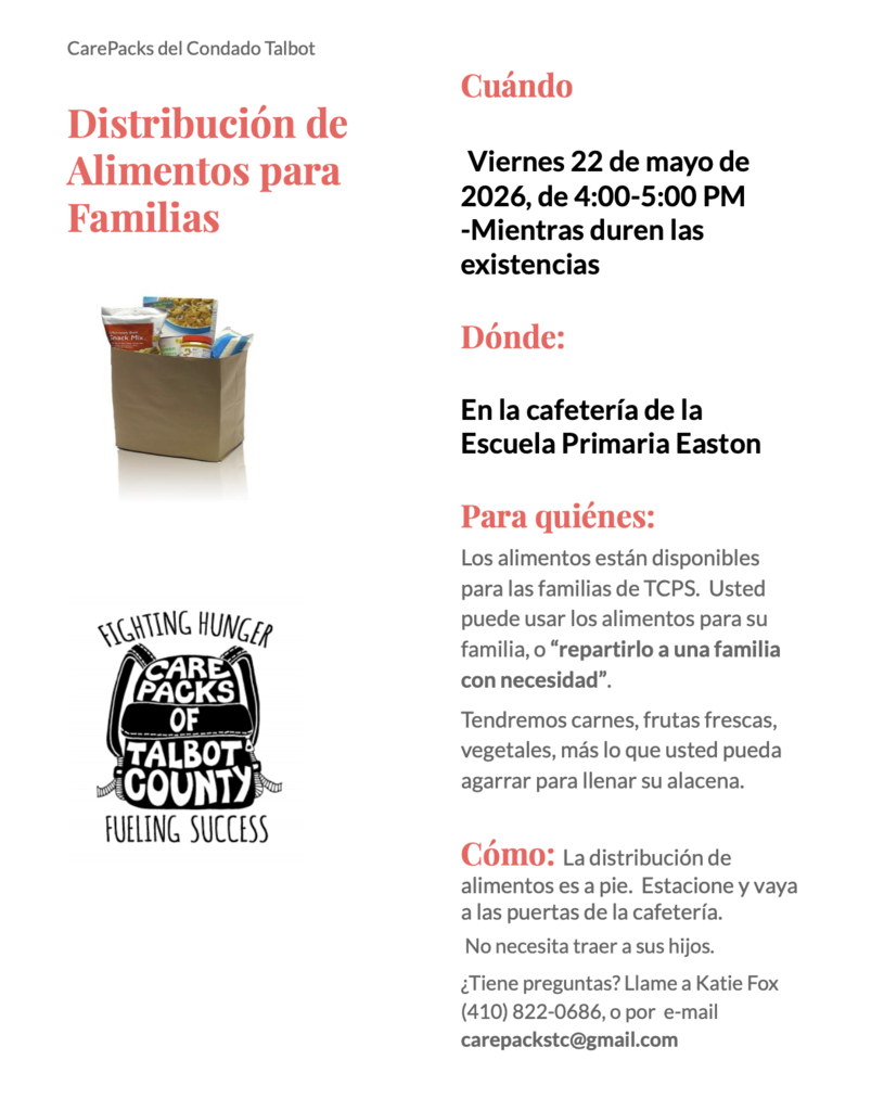 CarePacks food distribution flyer advertisement 