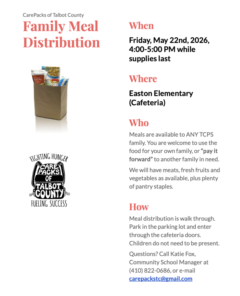 CarePacks food distribution flyer advertisement 
