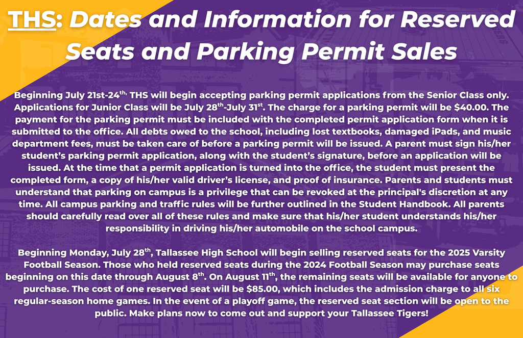 Reserved Seats and Parking Permit Sales_THS
