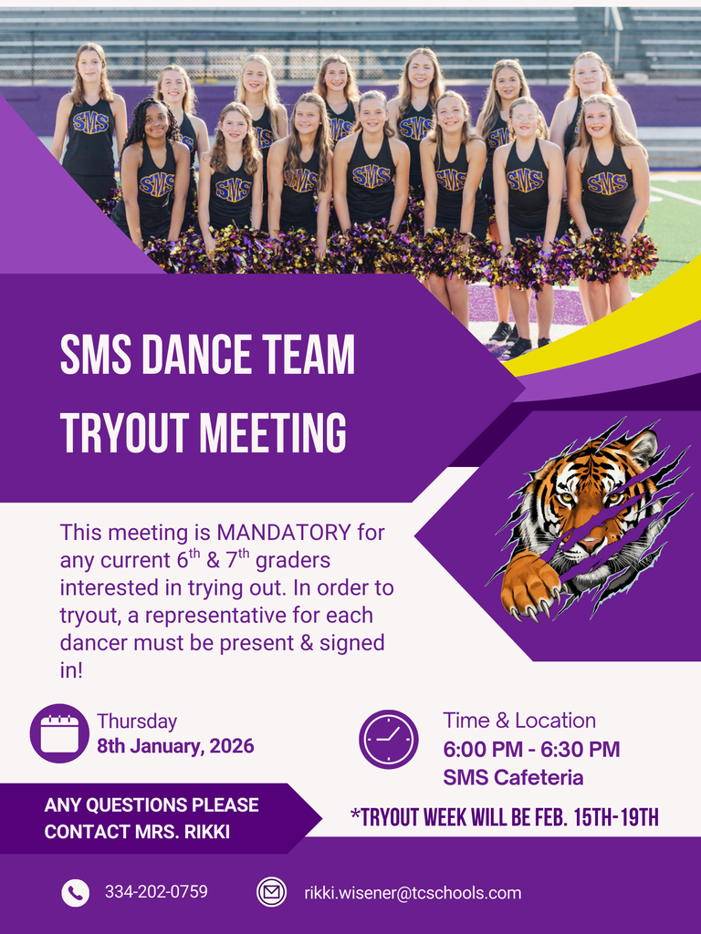 SMS Dance Team Tryouts Meeting Poster