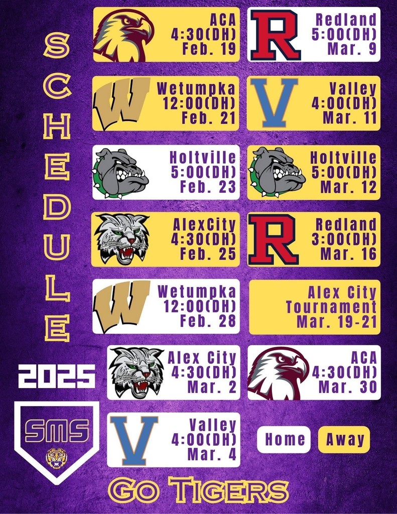 SMS Baseball Schedule