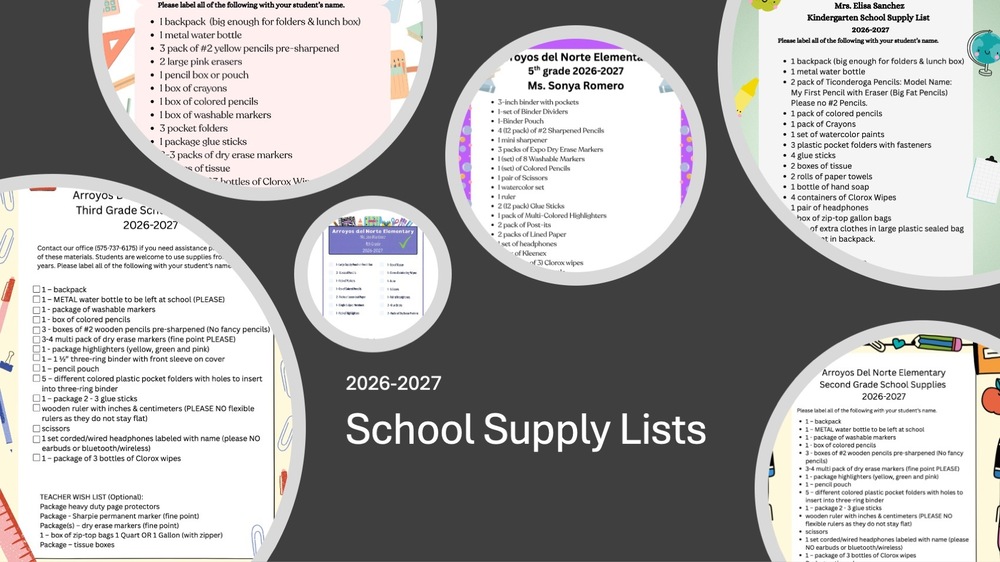 school supply lists