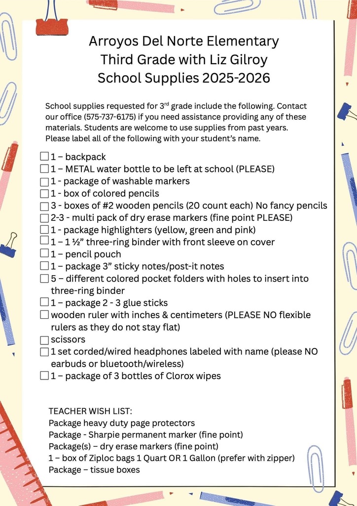 Third Supply List