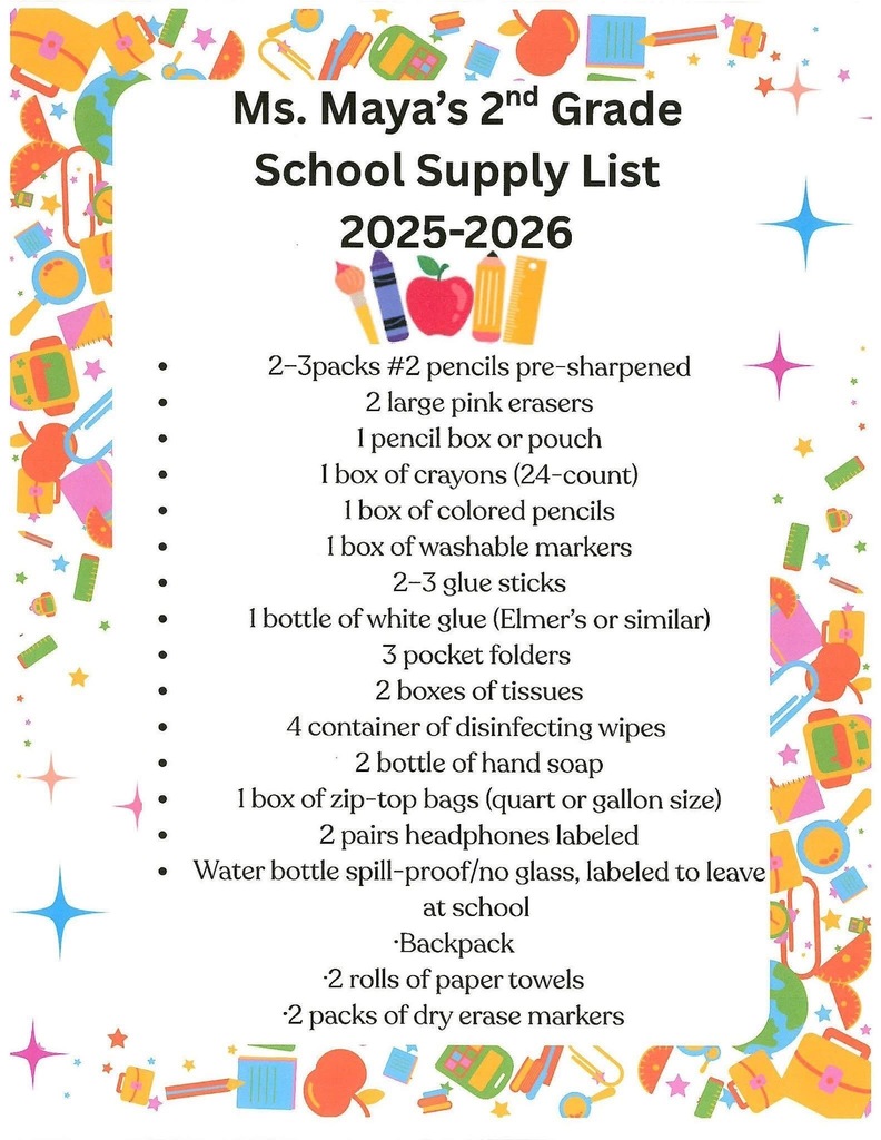 Second Supply List