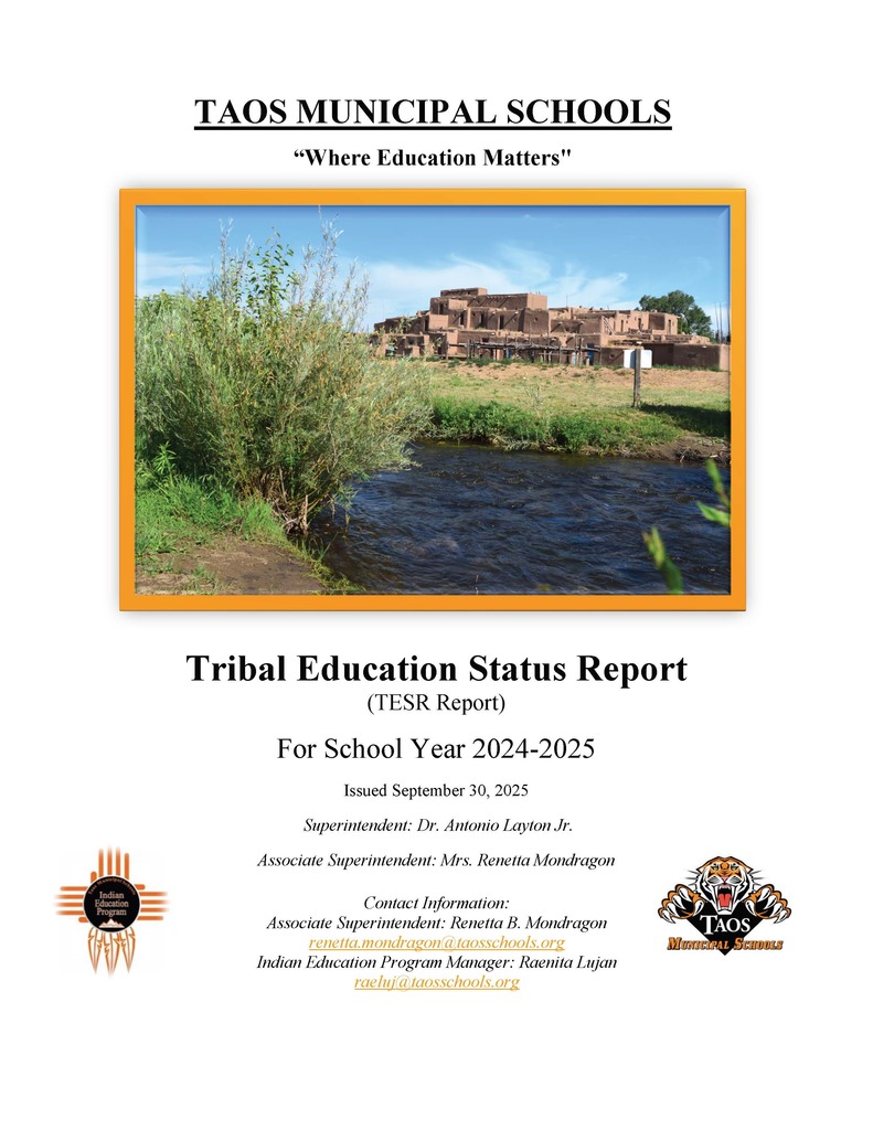 Tribal Education Status Report (TESR Report) For School Year 2024-2025