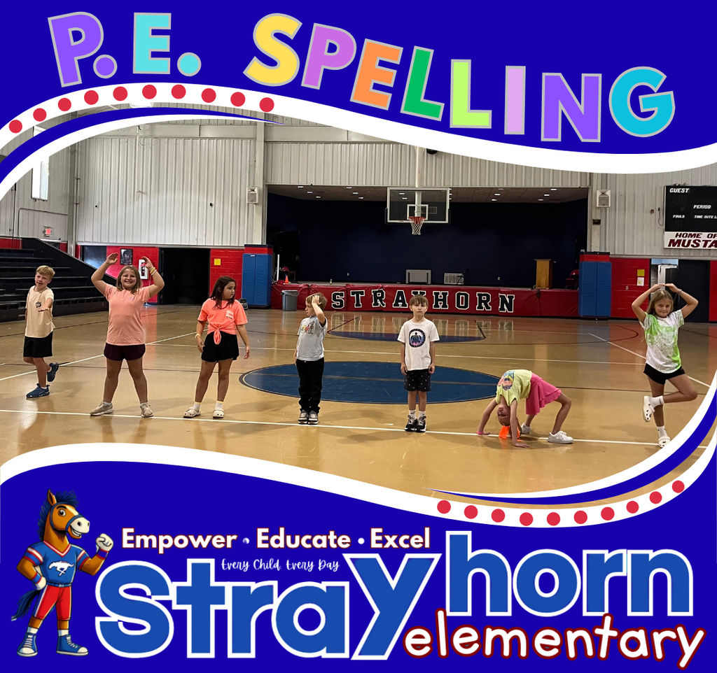 students forming letters with arms