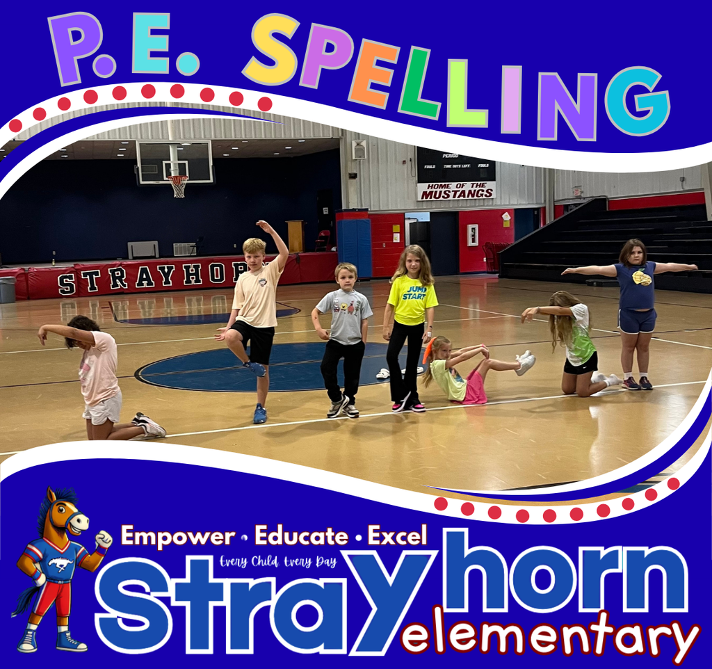 students forming letters with arms