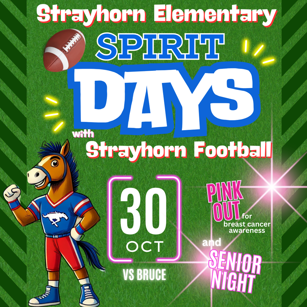 mustang wearing football uniform with pink stars scattered