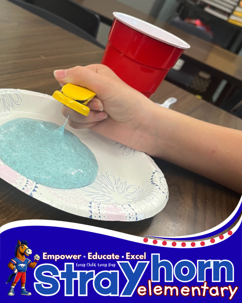 hand with slime on paper plate