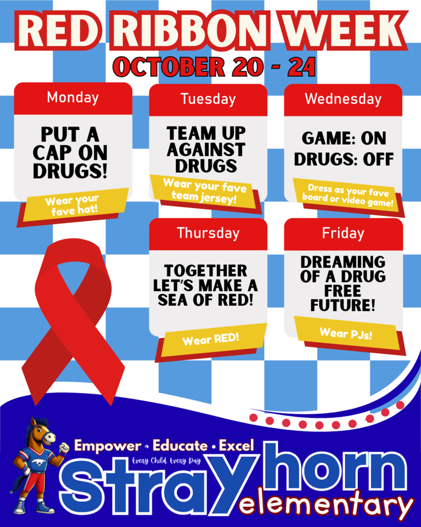 Mustang with red ribbon on checkerboard