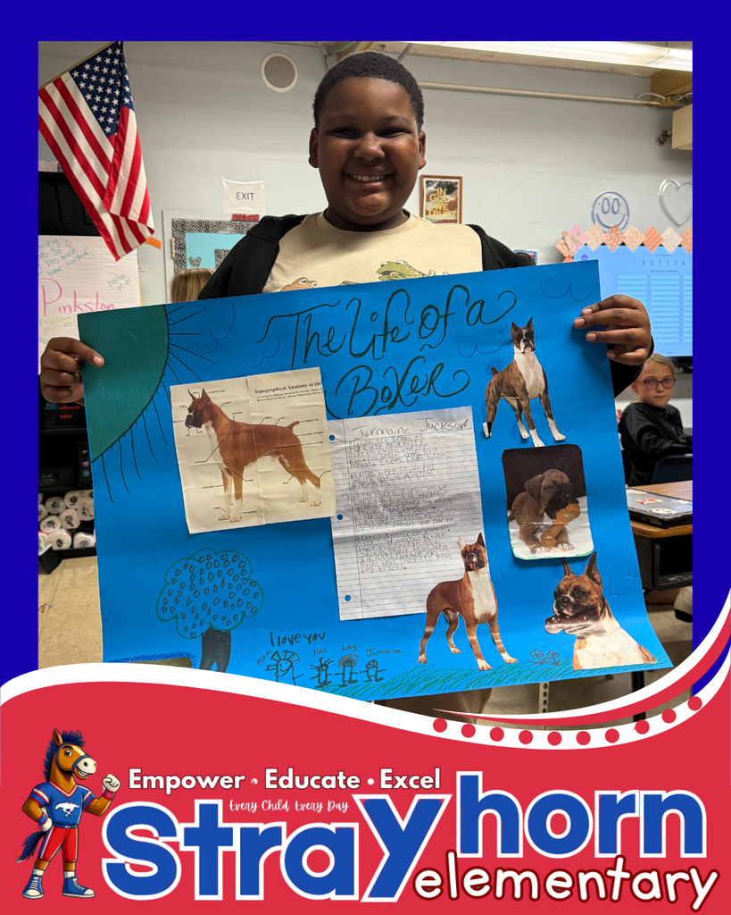 students with posterboard and dog pictures