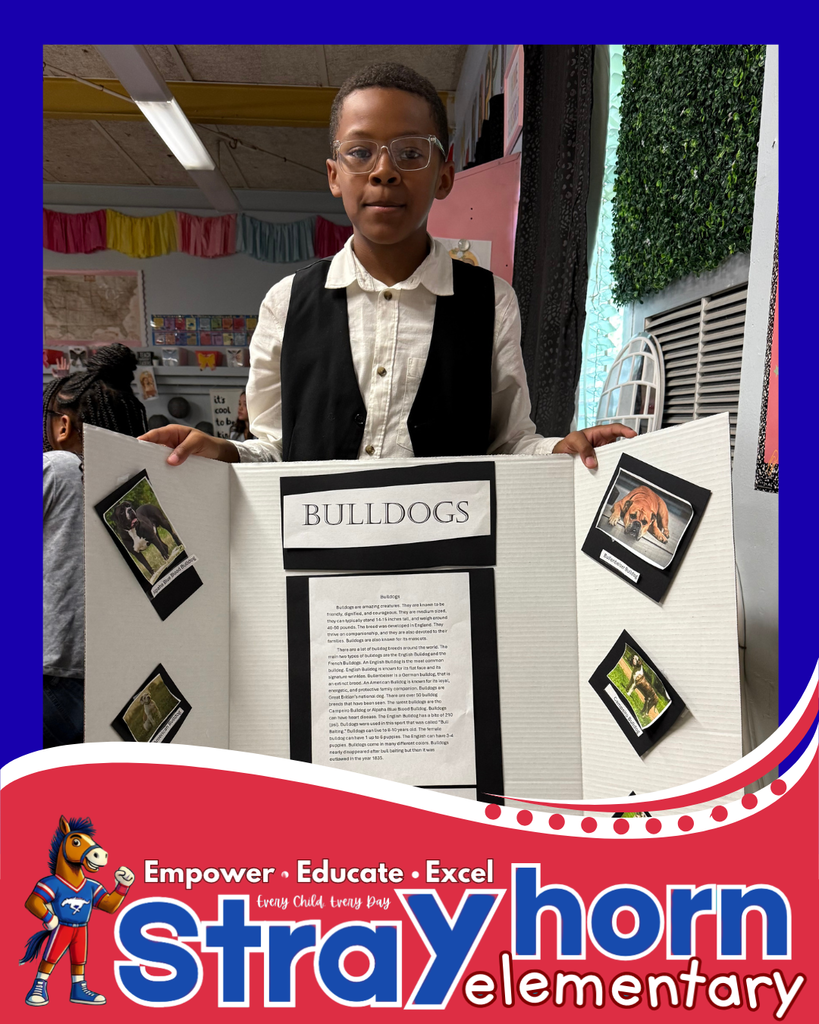 students with posterboard and dog pictures