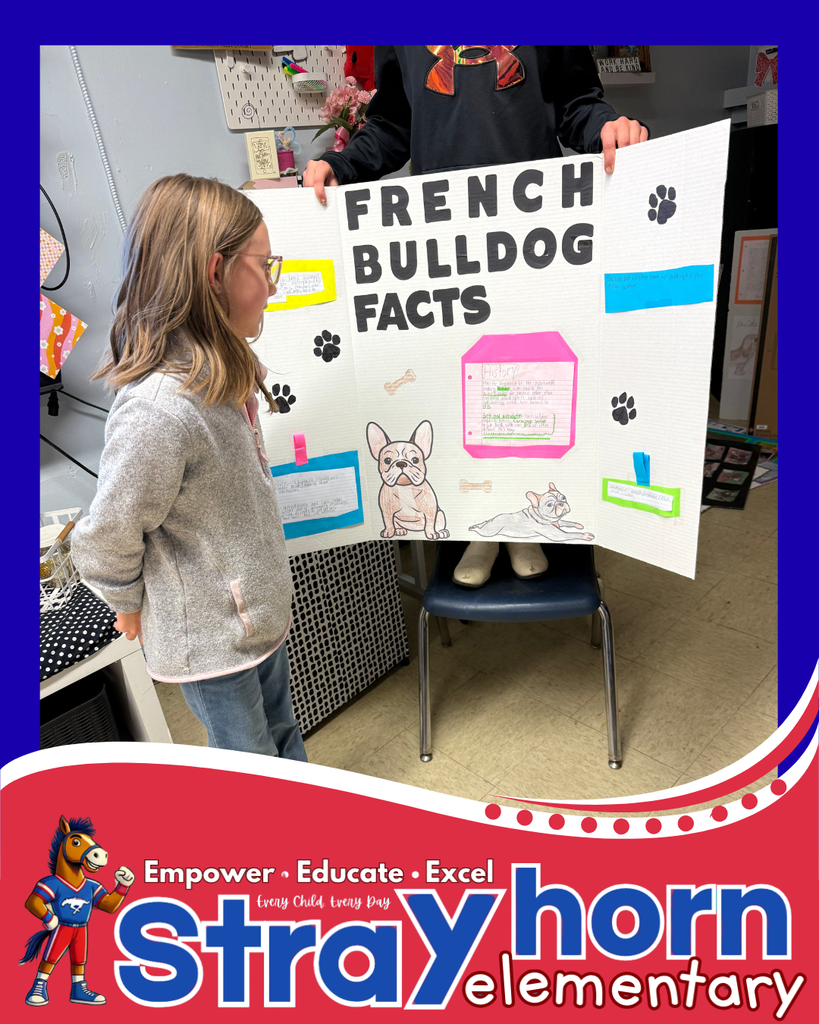 students with posterboard and dog pictures