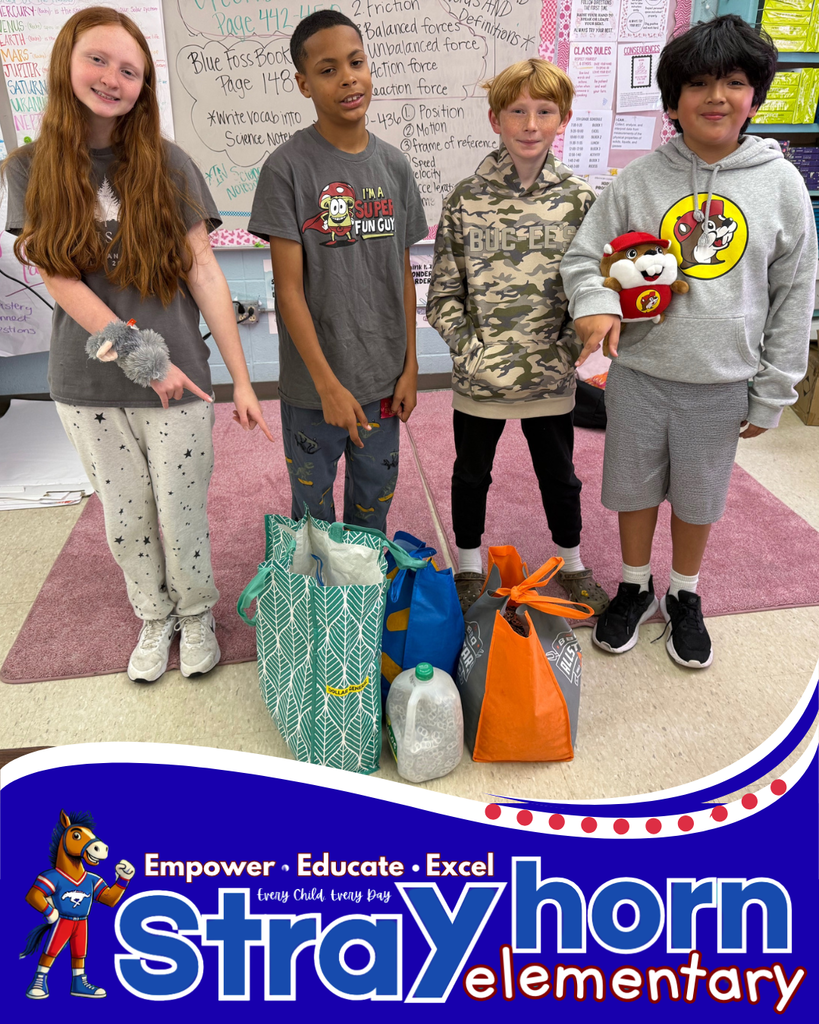 four students posing with bags and bottles of pop tabs