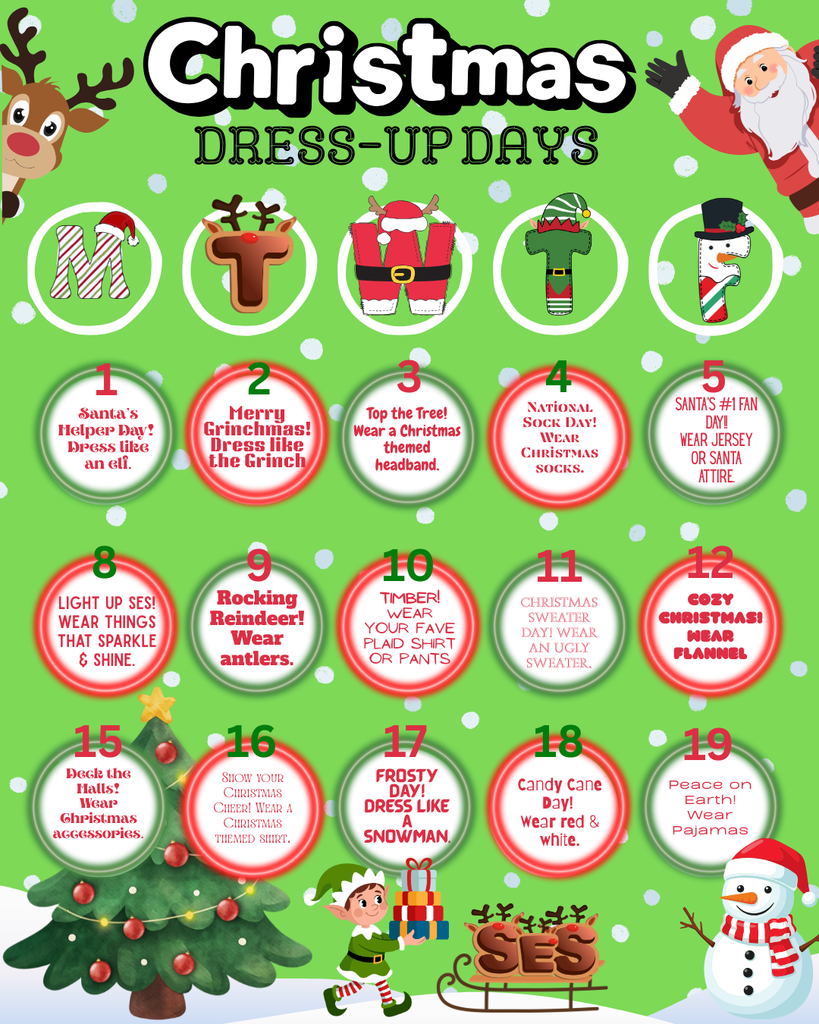 Christmas characters and tree on snow